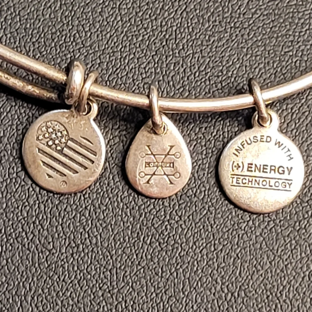 Alex and Ani Monogram Initial "L" Charm Bangle Bracelet Silver-tone - Picture 12 of 13
